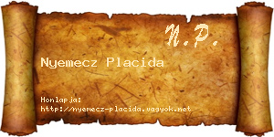 Nyemecz Placida névjegykártya